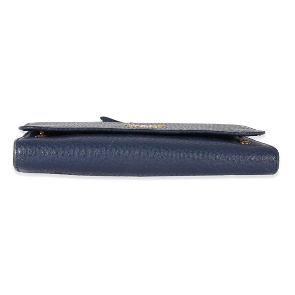 Prada Navy Leather Wallet On Strap - Picture 5 of 8